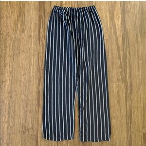 brandy melville navy & white striped frankie pants